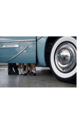 Elliott Erwitt, Family Standing by Car, New York, 1955