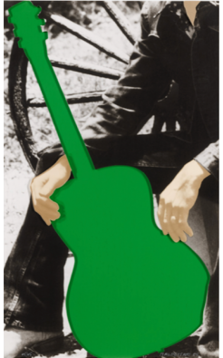 John Baldessari, Person with Guitar, Green, 2005