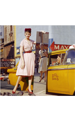 Anne + Isabella + Mirror + Taxi, Broadway & 46th Street, New York