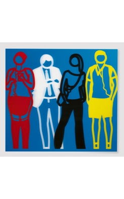 Julian Opie, Red White Black Yellow (Standing People), 2019/20