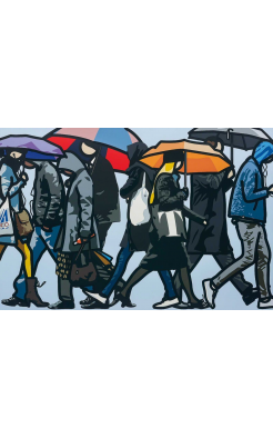 Julian Opie, Walking I the Rain, London, 2015