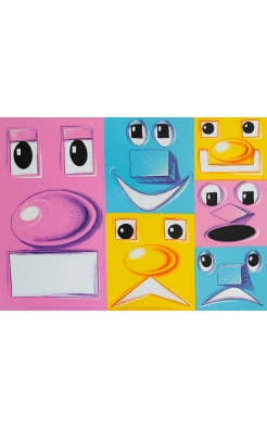 Kenny Scharf, Horizontal Blockheads, 2016