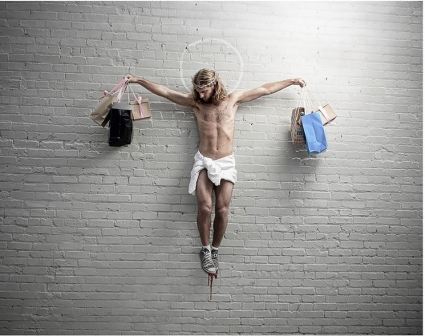 Plastic Jesus, Jesus with Shopping Bags, 2020