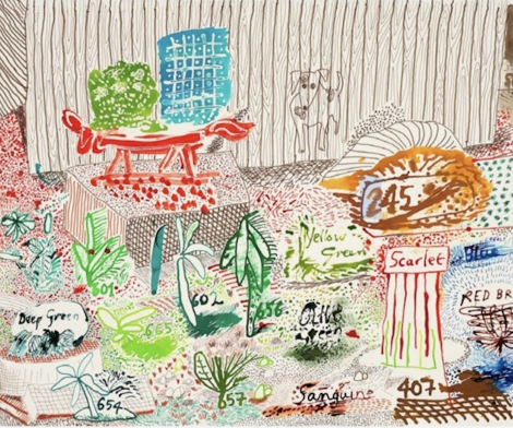 David Hockney, Ink Test 19th to21st March, 2019 David Hockney, Ink Test 19th to21st March, 2019