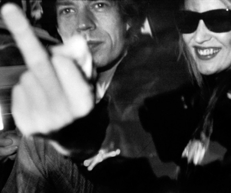 Ron Galella, Mick Jagger and Jerry Hall