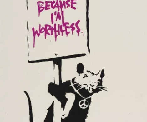 Banksy, Because I'm Worthless - Pink, 2004