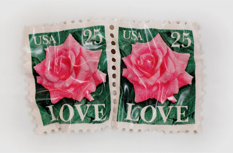 Paul Rousso, Two Rose Love Stamps, 2018