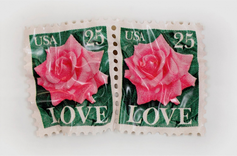 Paul Rousso, Two Rose Love Stamps, 2018 Paul Rousso, Two Rose Love Stamps, 2018