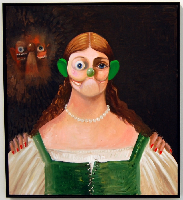 George Condo, Green Dress and Ears