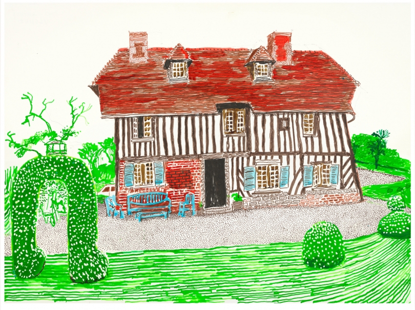 David Hockney, In Front of the House Looking North, 2019