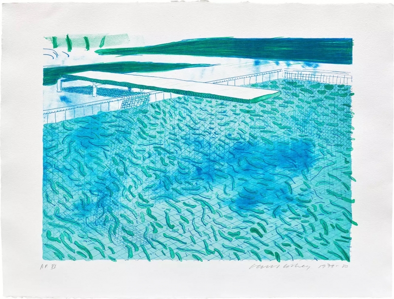 David Hockney, Lithograph of Water Made of Lines, 1978