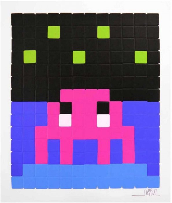 Invader, Space One (Pink), 2013