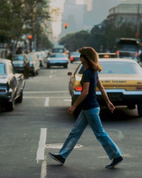 Jackie Onassis Crossing 5th Avenue After One of Her Usual Walks