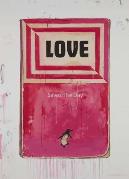 Harland Miller, LOVE Saves the Day, 2014