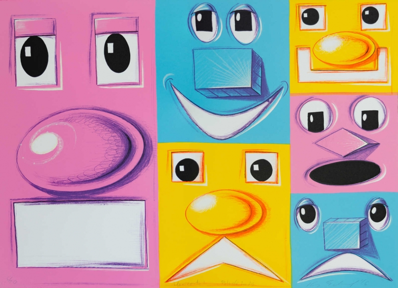 Kenny Scharf, Horizontal Blockheads, 2016