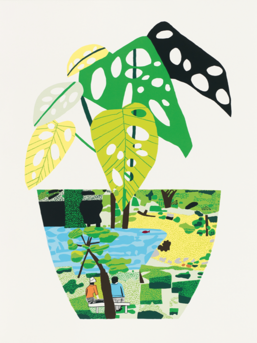 Jonas Wood, Landscape Pot with Plant, 2017