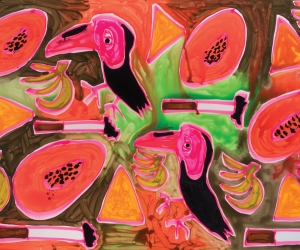 Katherine Bernhardt, Bird and Fruit