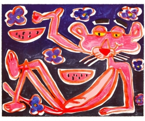 Katherine Bernhardt, Pink Panther, 2019 Katherine Bernhardt, Pink Panther, 2019