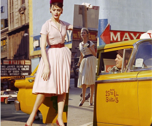 Anne + Isabella + Mirror + Taxi, Broadway & 46th Street, New York