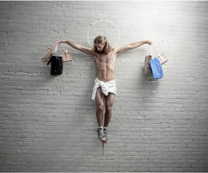 Plastic Jesus, Jesus with Shopping Bags, 2020 Plastic Jesus, Jesus with Shopping Bags, 2020